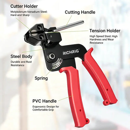 Heavy‑Duty 304 Stainless Steel Cable Tie Tensioning Tool Set