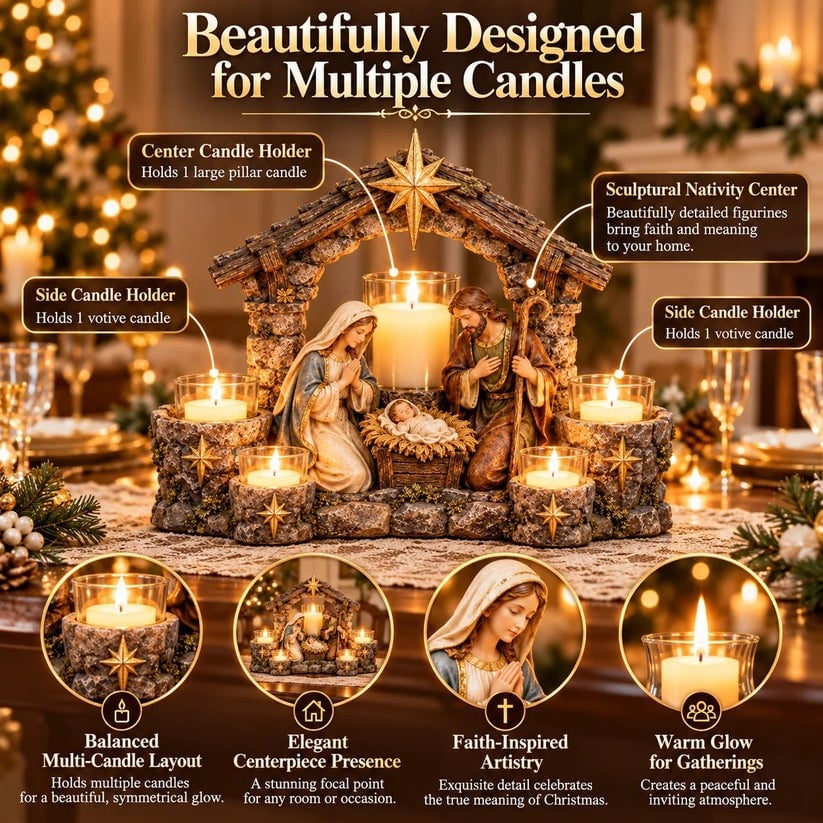 💯✨🕯️ Light of His Presence — Sacred Christian Candleholder ✝️🤍