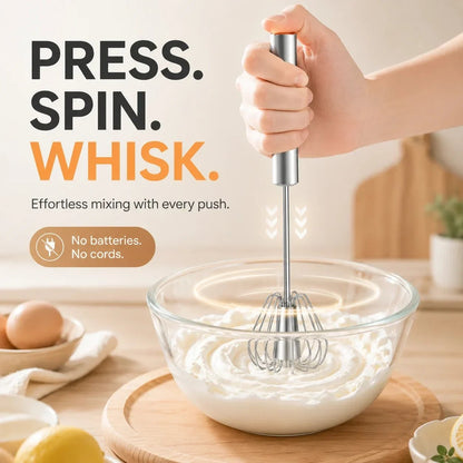 BUY 1 GER 1 FREE🥚Hand-Push Rotary Whisk – Press, Spin & Mix with Ease