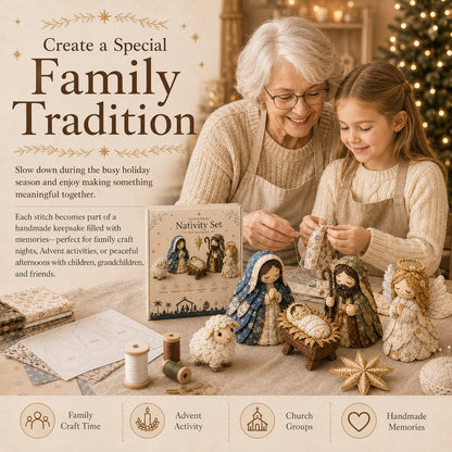 🔥LAST DAY 50% OFF -✨ DIY Patchwork Nativity Scene Sewing Kit (Beginner-Friendly)