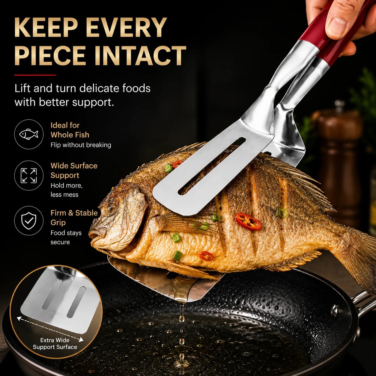 BUY 1 GET 1 FREE🍳 2-in-1 Stainless Steel Spatula Tongs – Grip, Flip & Serve