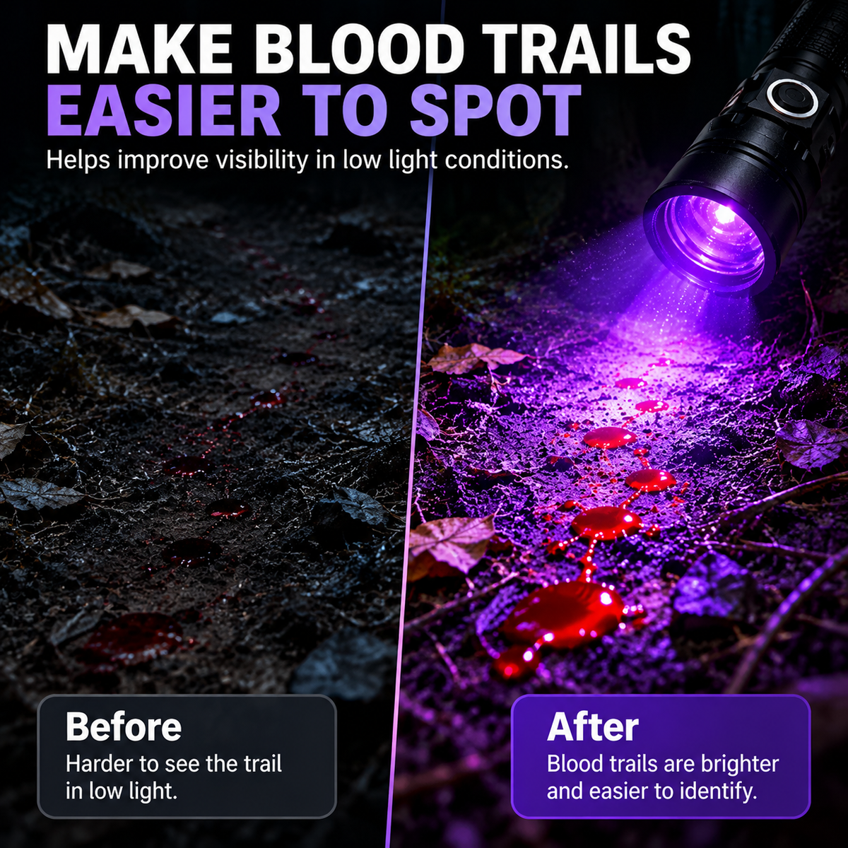 🔦 Blood Tracking Flashlight – Rechargeable Hunting Light For Outdoor Tracking
