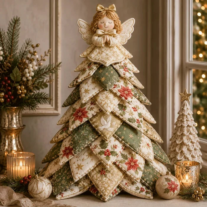 🔥Limited Time Offer 50% OFF - 🎄🧵DIY Quilted Christmas Tree Kit – Handmade Fabric Holiday Tabletop Tree Decor