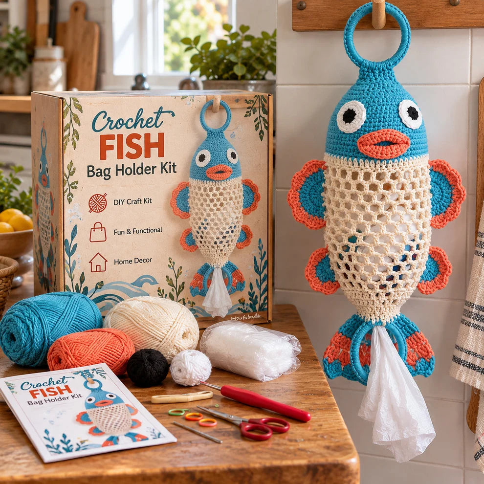 🔥Limited time 50% OFF🧶 Crochet Animal Bag Holder DIY Kit – 8 Adorable Animals, One Fun & Functional Kitchen Companion! 🐾