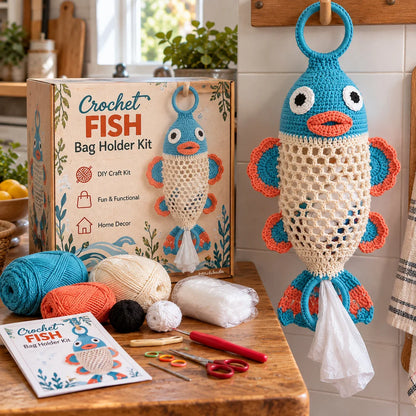 🔥Limited time 50% OFF🧶 Crochet Animal Bag Holder DIY Kit – 8 Adorable Animals, One Fun & Functional Kitchen Companion! 🐾