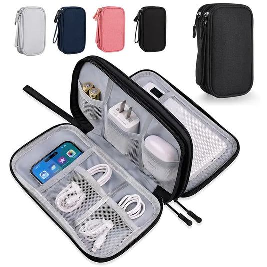 🔥Don’t Miss Out🔥Travel Cable Organizer Pouch, Double Layers All-in-One Storage Bag for Cord