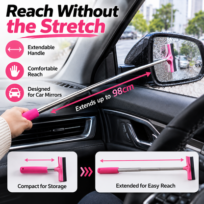 🚗 Telescopic Car Side Mirror Wiper – Extendable Rain Water Squeegee