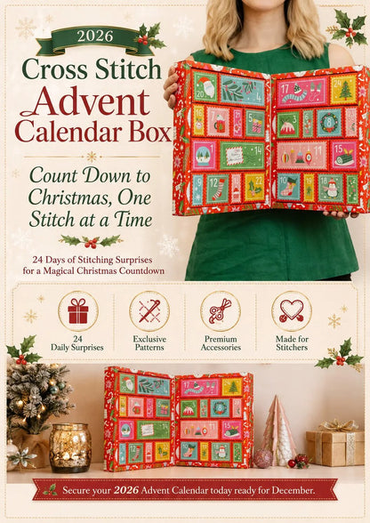 🔥 Last Day 49% OFF - 🎄🧵 2026 Cross Stitch Advent Calendar Box | 24 Days of Stitching Surprises for a Magical December 🎁 ✨