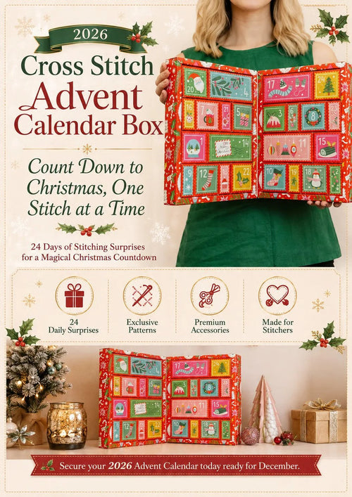 🔥 Last Day 49% OFF - 🎄🧵 2026 Cross Stitch Advent Calendar Box | 24 Days of Stitching Surprises for a Magical December 🎁 ✨