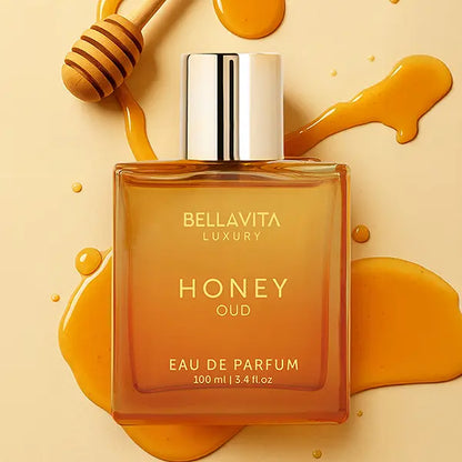 Bellavita Honey Oud Eau De Parfum 100ml (3.4oz) | Unisex Luxury Perfume for Women & Men | Sweet Honey & Smoky Oud | Long-Lasting Arabic Fragrance