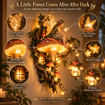 ✨ Enchanted Mushroom Fairy Wall Light 🍄🌿