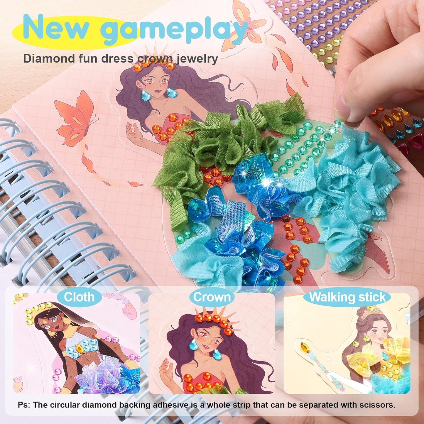 🎨Poke-in 4-in-1 Diamond Painting Kits & Art Magic Princess Craft Kit Stuffers Watercolor DIY Gifts for Girls Handicraft Activities Back to School Embroidery Design Set🎁
