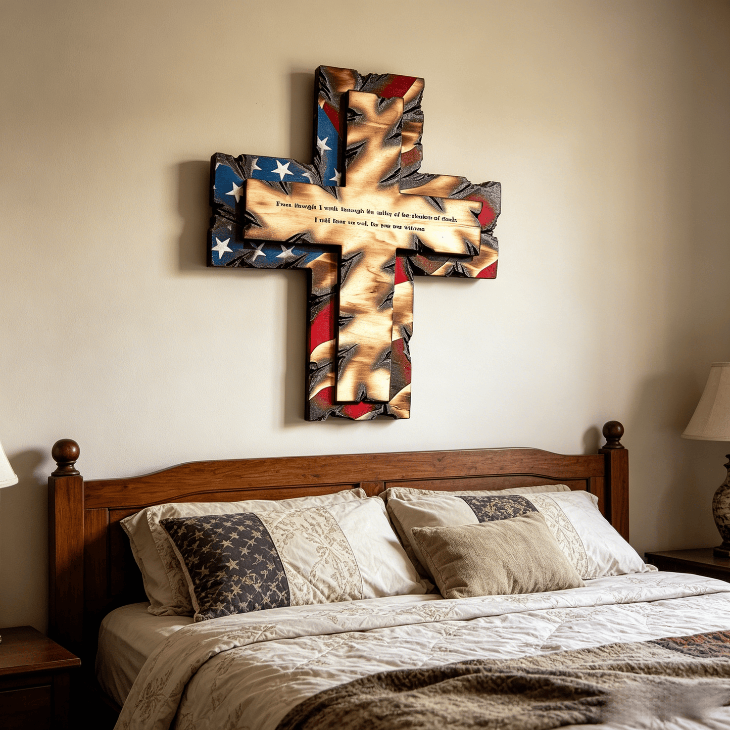 🎁🎉Only $49.99 This Week🌟🎉Patriotic American Flag Wooden Cross Wall Decor