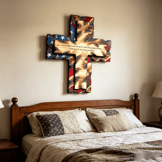 🎁🎉Only $49.99 This Week🌟🎉Patriotic American Flag Wooden Cross Wall Decor