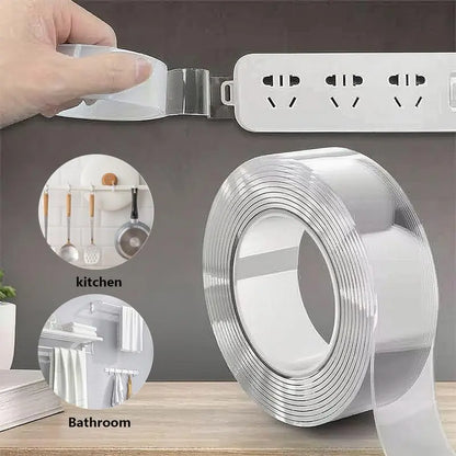 2-Pack Heavy Duty Nano Double-Sided Mounting Tape | Clear Removable Adhesive Tape, 9.85 ft (3 m) for Picture Hanging & Home Décor