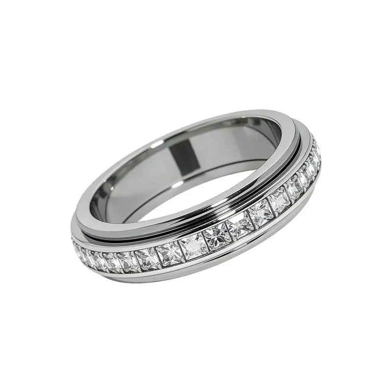 Anxiety Rings for Women and Men Titanium Steel Spinner Fidget Band Rings