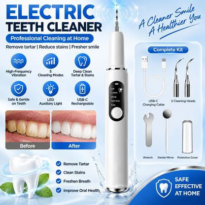 🎁Ultrasonic Plaque and Tartar Remover, Professional Teeth Cleaning Kit (7-Piece Set) — Safe and Gentle💎