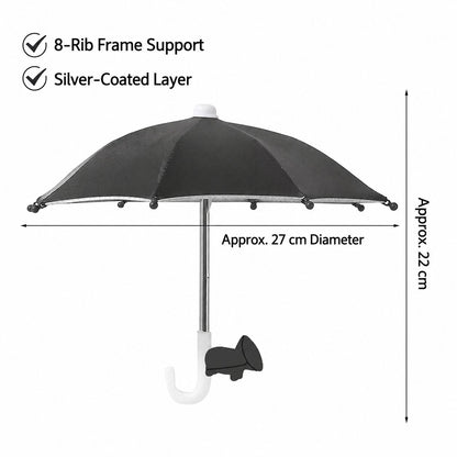 BUY 3 FREE SHIPPING✨Mini Sun/Rain Umbrella for Motorcycle & Bicycle Phone MountShade Your Screen. Save Your Battery.