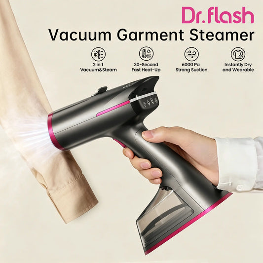 2-in-1 Vacuum Garment Steamer, Portable Handheld Clothes Steamer with 270ml Large Water Tank