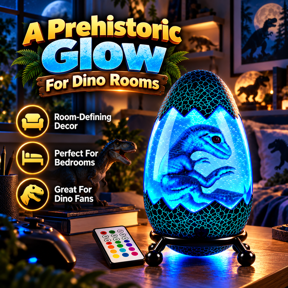 🦖 Glowing Dinosaur Egg Lamp – The Ultimate Gift for Dino Fans