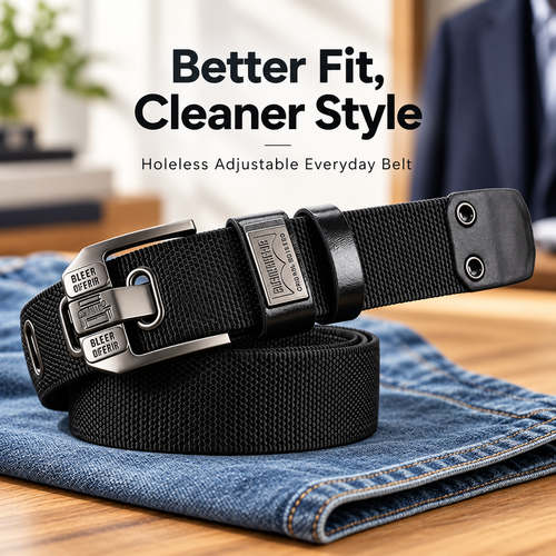 Unisex Minimalist Stylish Waistband - Buckle-Free Men's Belt, Holeless Strap