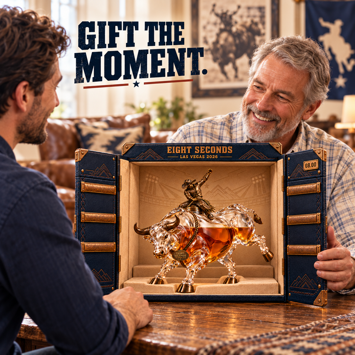 🤠 Eight Seconds Bull Rider Whiskey Decanter – Las Vegas 2026 Rodeo Collector's Edition 🐂