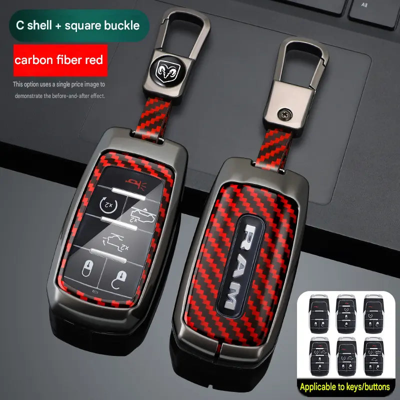 for Ram Pickup TRX Pickup Metal and Carbon Fiber Key Case