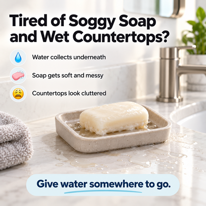 🧼 Wall-Mounted Self-Draining Soap Dish – Space-Saving Double-Layer Bathroom Organizer