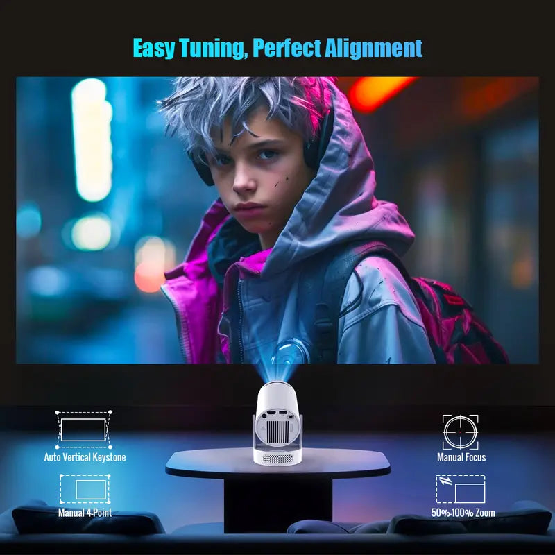 HY300Pro+ Mini Projector (10000:1 CR, 290ANSI Lumens)