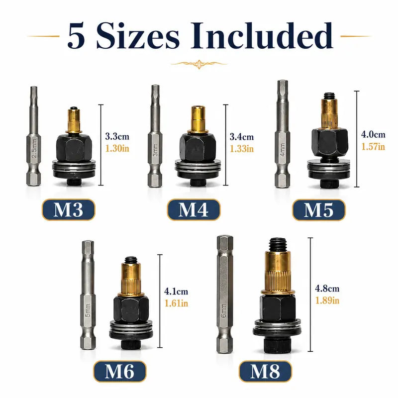 Head Rivet Nut Tool Kit M3-M8 Carbon Steel for Automotive & DIY