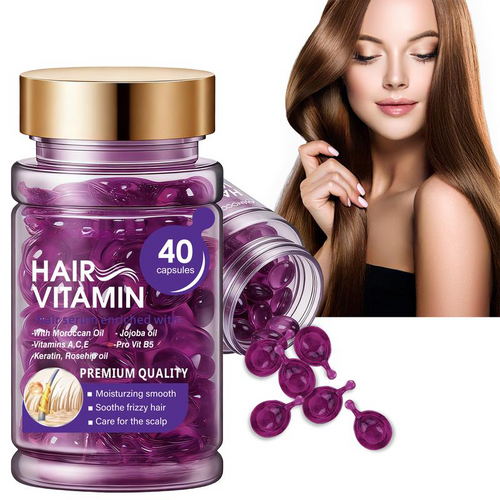 Hair Vitamin Capsules with Violet & Argan Oil for Frizz Control
