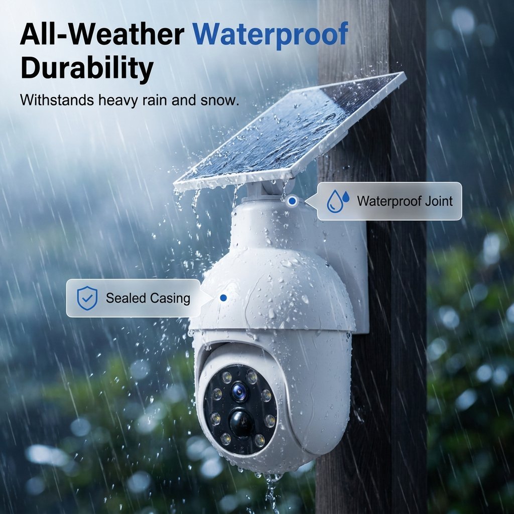 🎉Solar-Powered Simulated Surveillance Camera Street Light