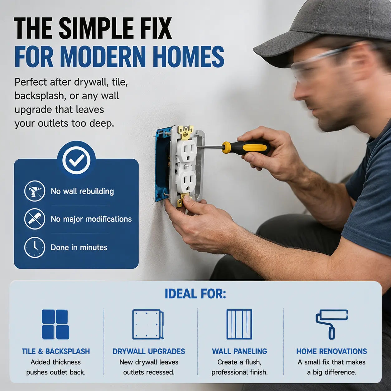 50% OFF Wall Plate Spacer Kit for Loose Outlets & Electrical Boxes