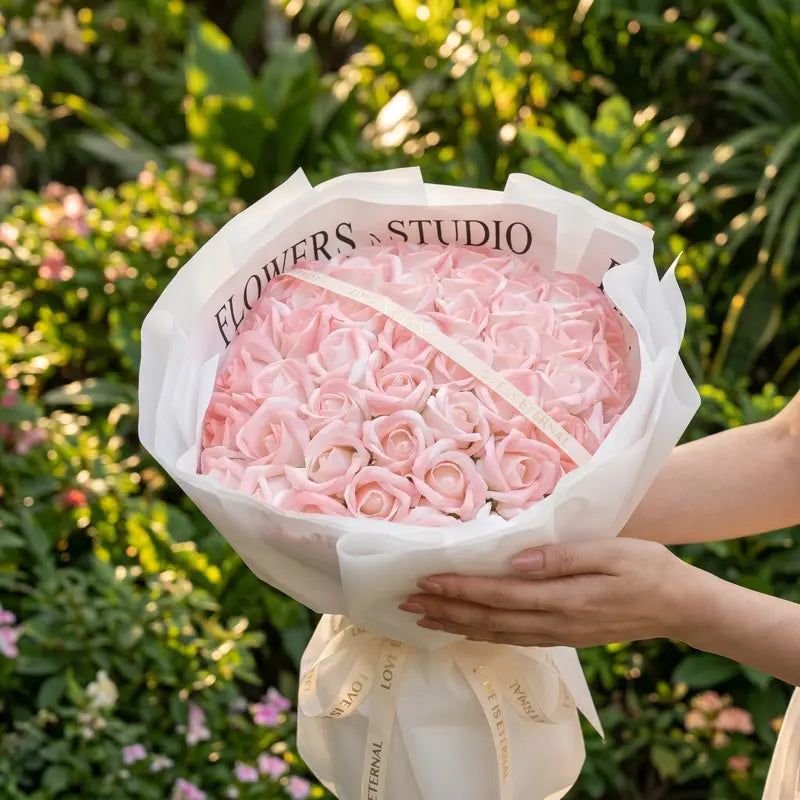 52 Roses Soap Flower Bouquet with LED Lights