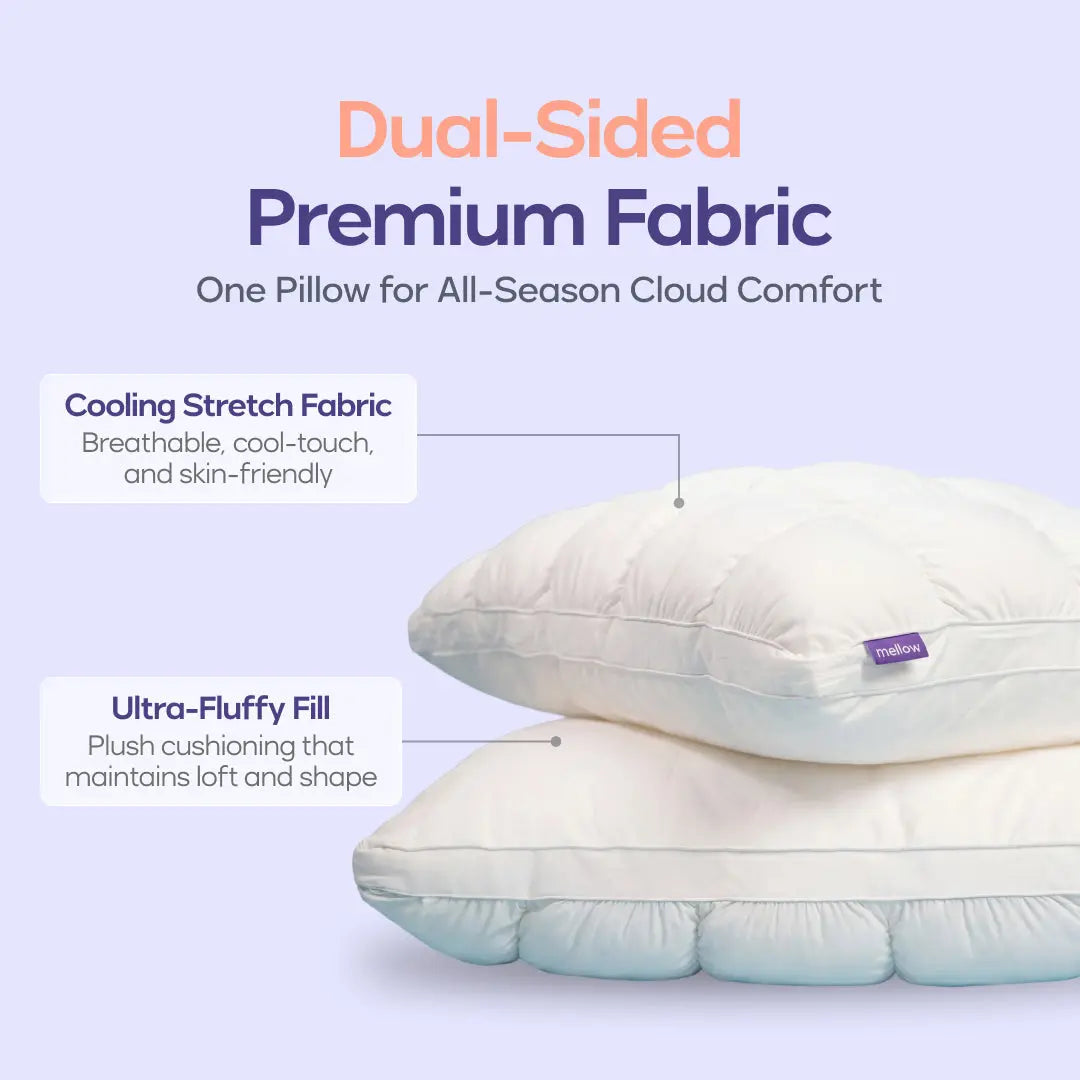 Noomoriey™ Cloud Pillow – Ultra Fluffy Quilted Bed Pillow with Breathable Support for Side, Back & Stomach Sleepers