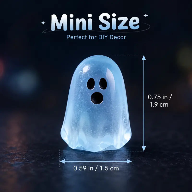 Glow In Dark Cute Ghost Resin Bead Set