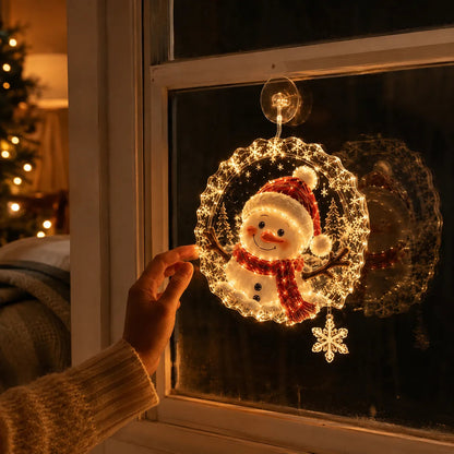 🎄 Light-Up Christmas Window Decoration – 8 Festive Suction-Cup Designs