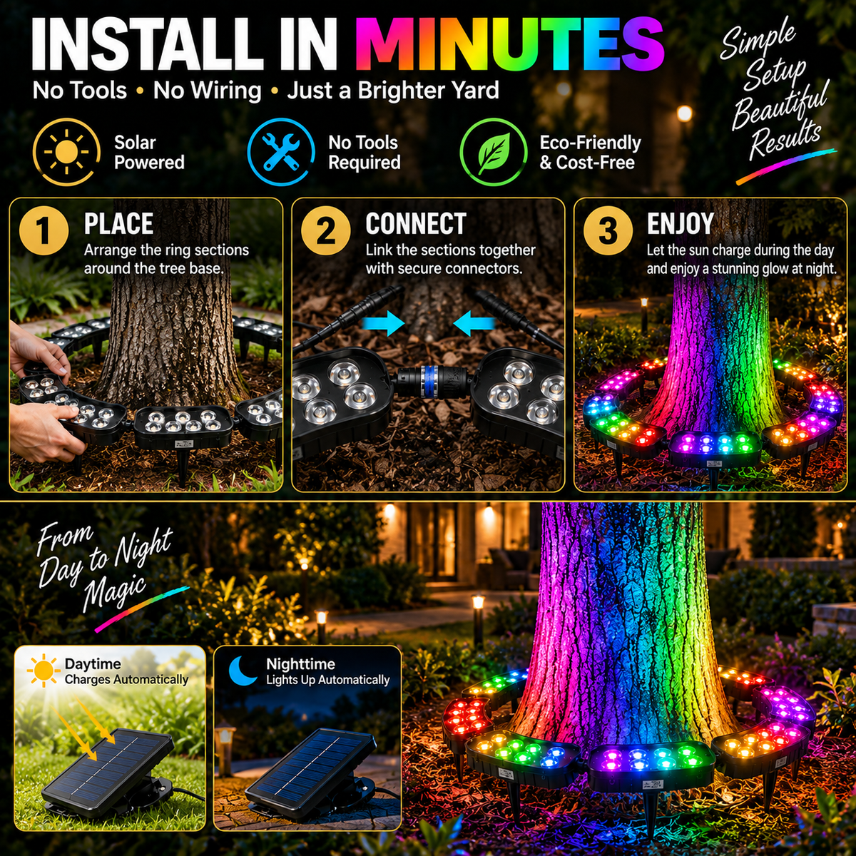 ✨45% OFF✨ One Tree. Endless Colors. – Solar RGB Landscape Ring Light