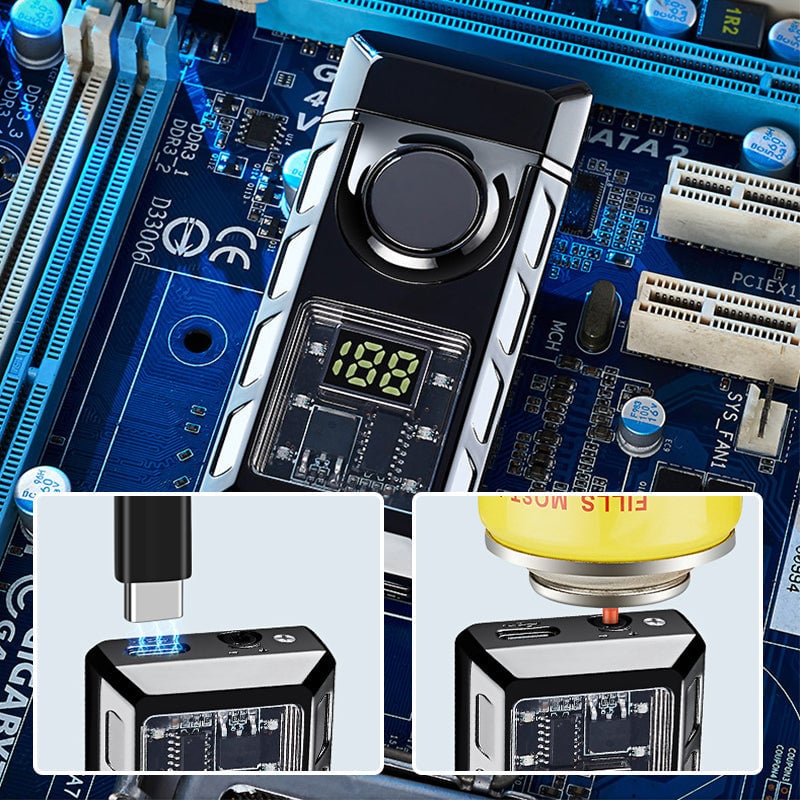 💯🔥Hot Sale🔥Multi-Functional Dual Flame Lighter with Colored Lights