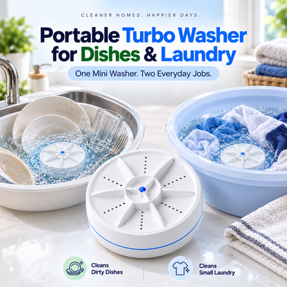 🔥🔥LIMITED-TIME 50% OFF! Portable Turbo Washer for Dishes & Laundry