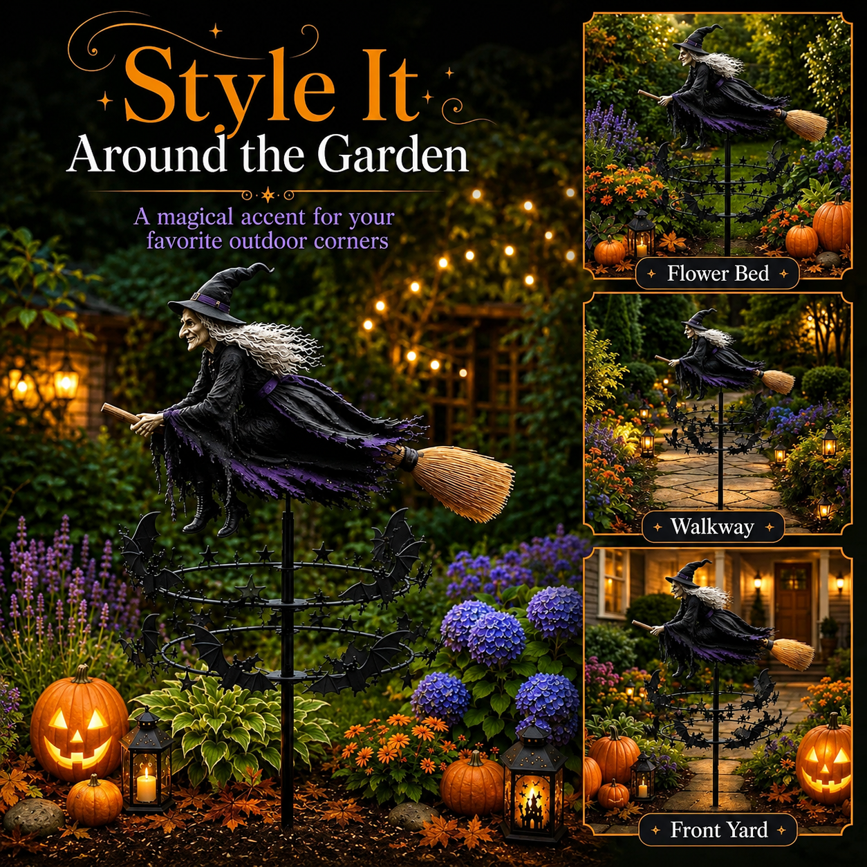 Halloween Early Bird Special🧙‍♀️ The Enchanted Witch Garden Wind Spinner