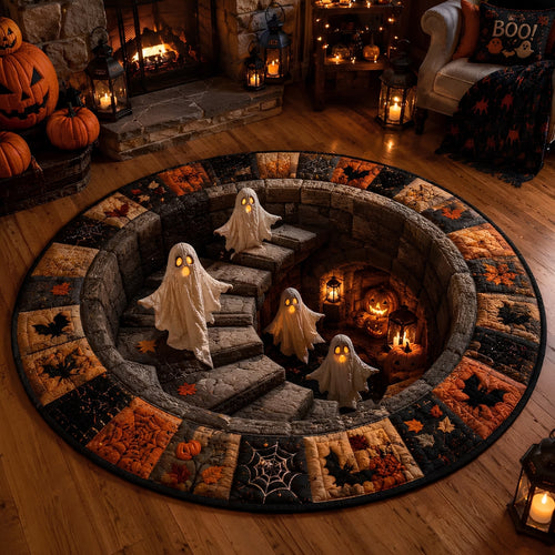 👻 3D Vortex Round Rug- Halloween Room Decor
