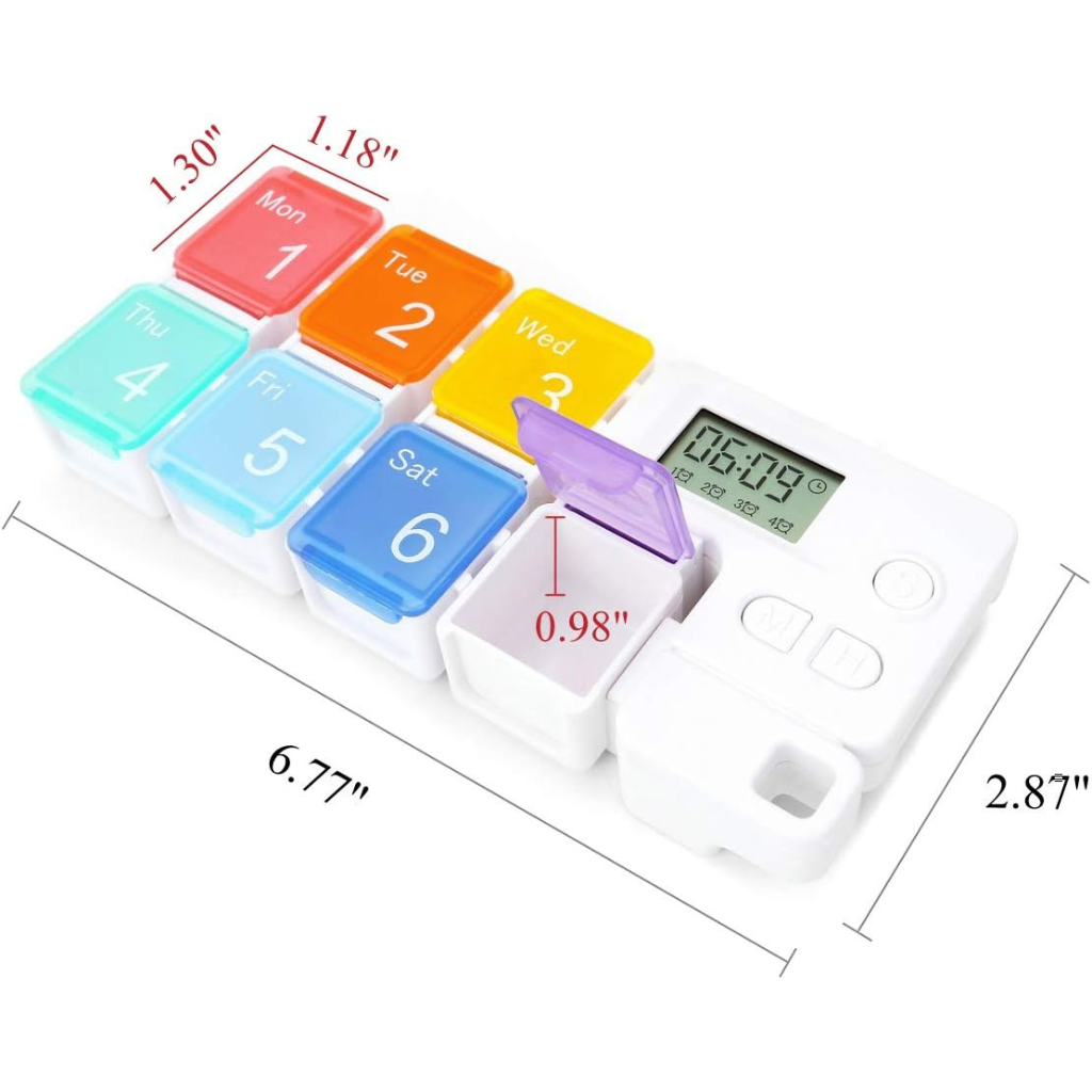 Noomoriey™ 7-Day Weekly Pill Box with Alarm Reminder👩‍⚕️🌈