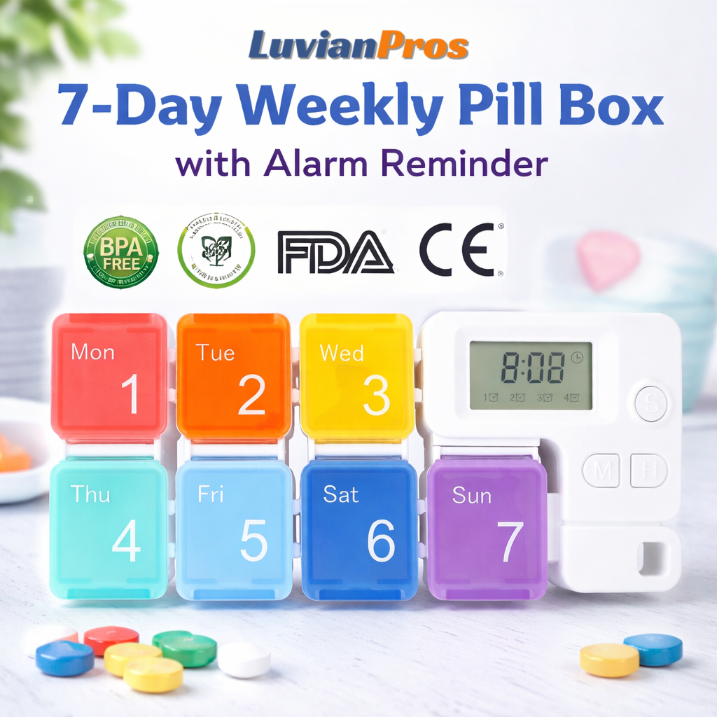 Noomoriey™ 7-Day Weekly Pill Box with Alarm Reminder👩‍⚕️🌈