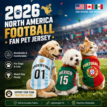 ⚽🐾 2026 North America Football Fan Pet Jersey