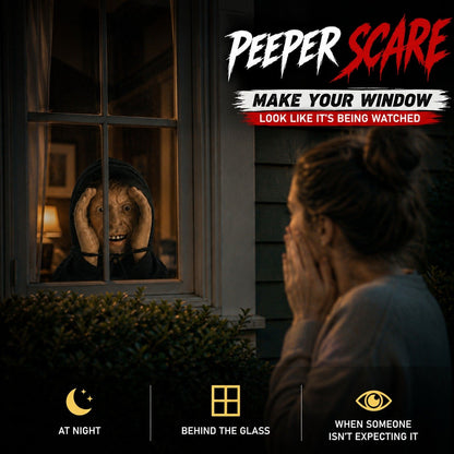 👀 Creepy Peeking Head Halloween Window Decor