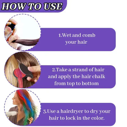 12 Bold Vibrants Temporary Hair Chalk Dye