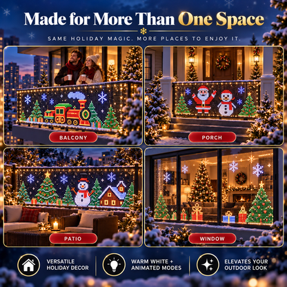 🎉 RGB Pixel Smart Curtain Lights | App Controlled Animated Holiday Lights for Window & Balcony, 2m×1.5m