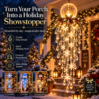 Crystal Cascade Christmas Light™ – Hanging Snowflake & Crystal LED Porch Décor ✨❄️