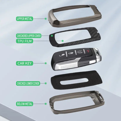 for Ram Pickup TRX Pickup Metal and Carbon Fiber Key Case